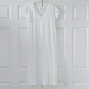 Wilt White Short Sleeve Slub Jersey Trapeze Dress